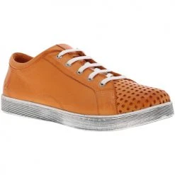 Andrea Conti Baskets basses cuir Couleur Orange